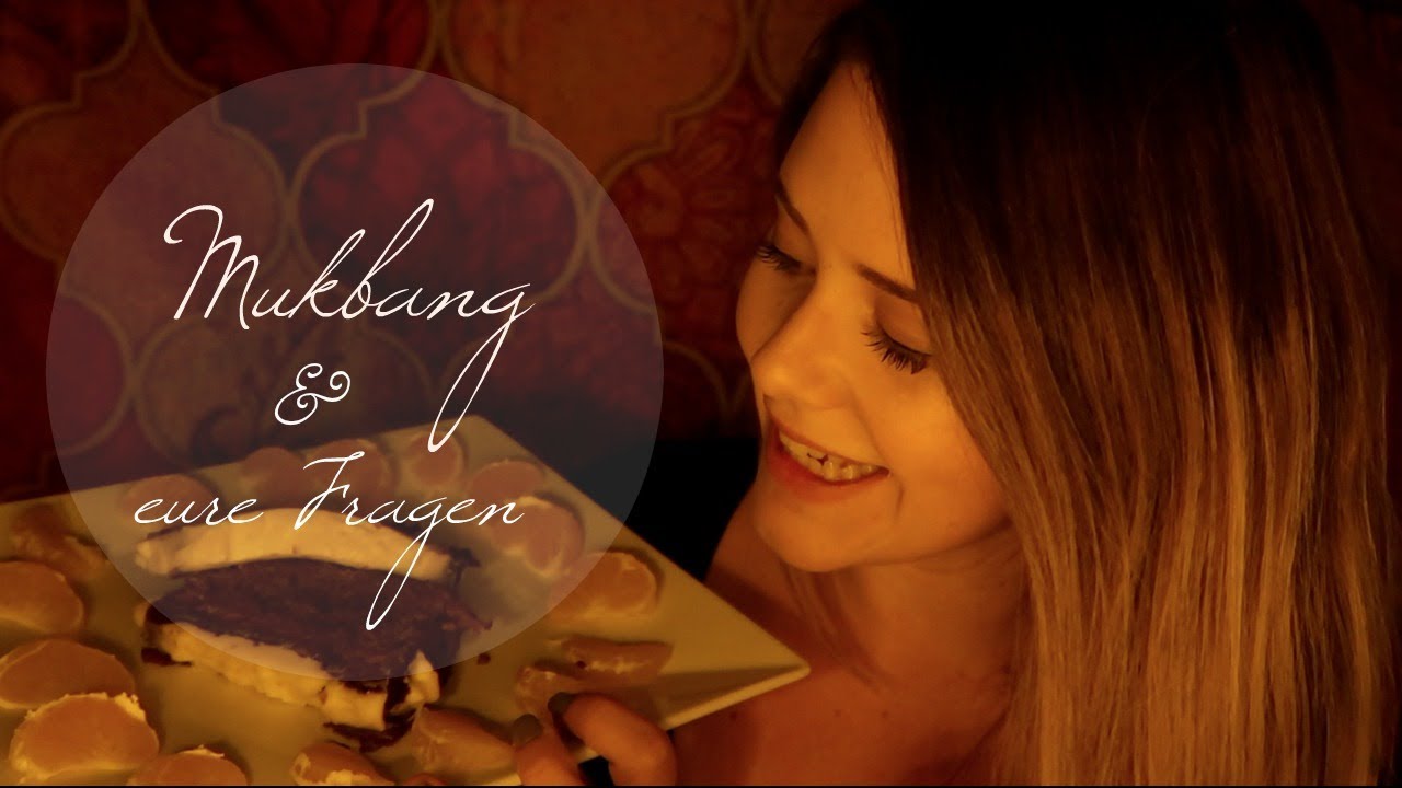 ASMR Süßes MUKBANG & eure Fragen ♡ Carrot Cake Cream Cheese Frosting Eating Sounds in German/Deutsch