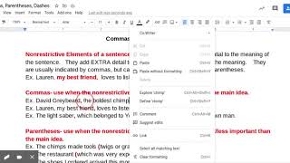 Commas, Parentheses, Dashes - Google Docs