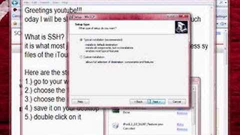 Using winscp on ipod touch 1.1.4 (SSH)