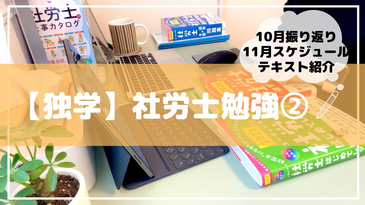 【独学】社労士勉強② l 9月下旬〜10月振り返り l  11月上旬勉強スケジュール l 勉強のポイント5選 l年間スケジュール
