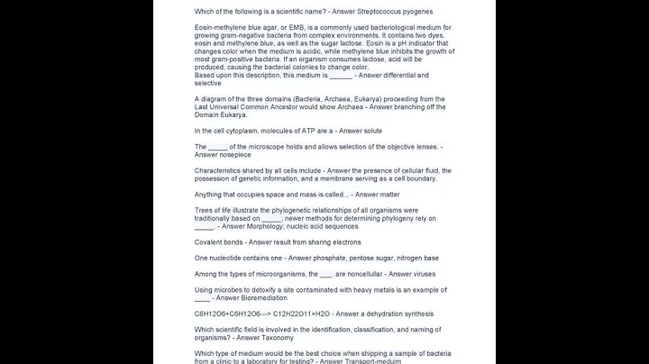 final exam straighterline microbiology questions with correct answers pdf