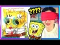 Drawing SpongeBob - Blindfold Challenge Color with Copic Markers - Fun2draw
