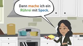 Learning German with dialogues A1 | Breakfast, Lunch & Dinner | Vocabulary and verb conjugations