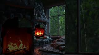 Rain Outside, Fire Inside Ultimate Calm 🌧️🔥 #relax #naturesounds #rain #relaxingsounds #fireplace