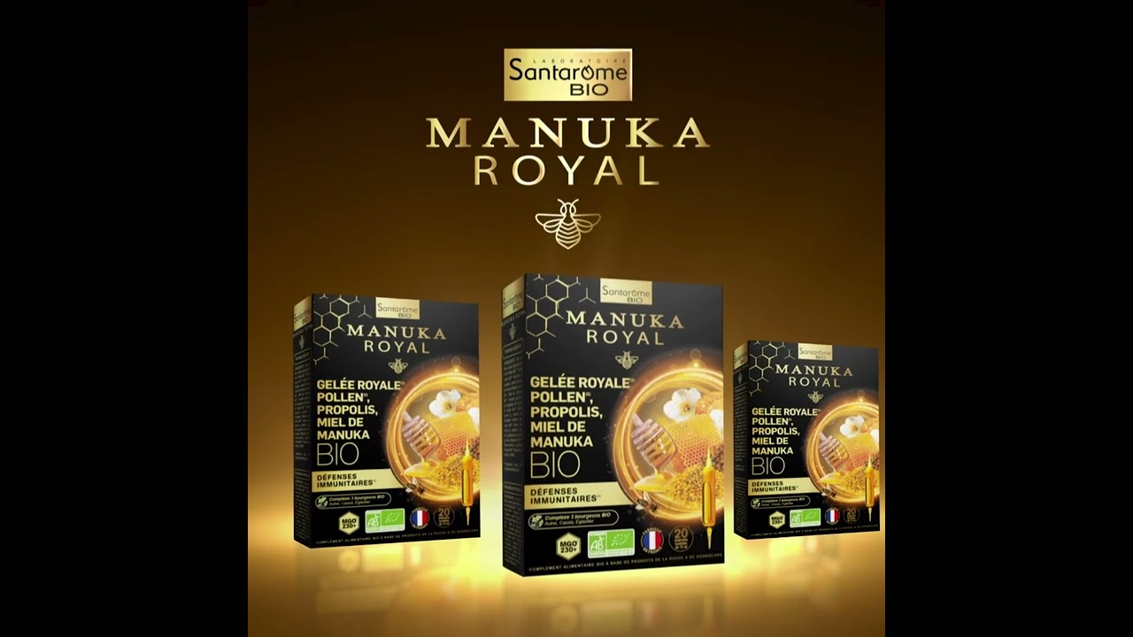 Gelée royale pollen propolis miel de Manuka bio Santarome