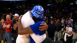 Anthony Davis DAPS up with Ja morant's dad TEE MORANT after Lakers eliminate grizzlies
