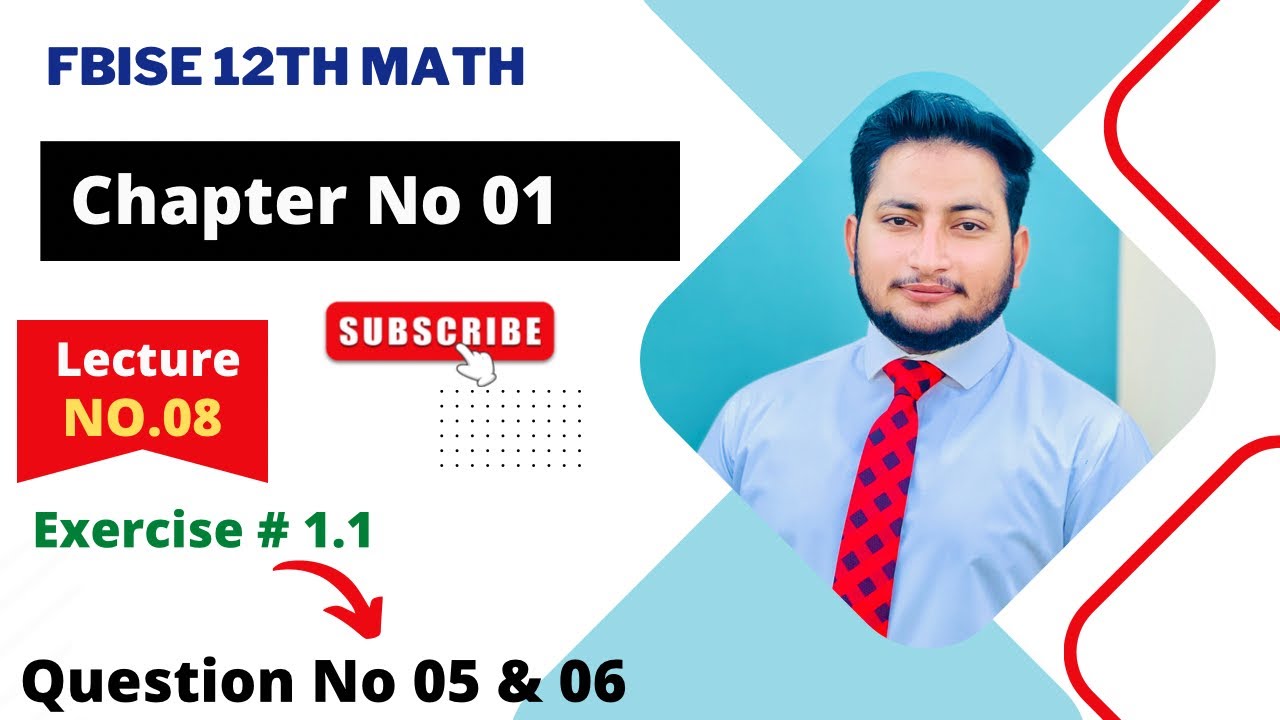 12th Class Math || Ch 1 Function and Limits || Exercise 1.1 Question no  5 and 6