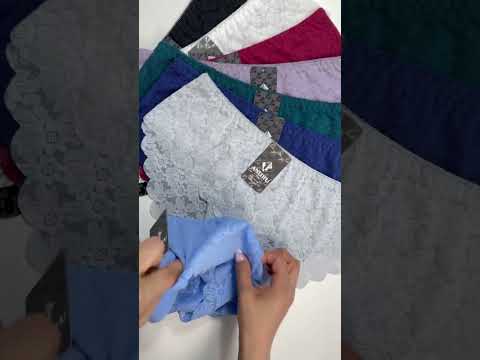 Труси жіночі великих розмірів ANTIFU, батал,  бавовна з мережевом, 50 52 54, видео 1