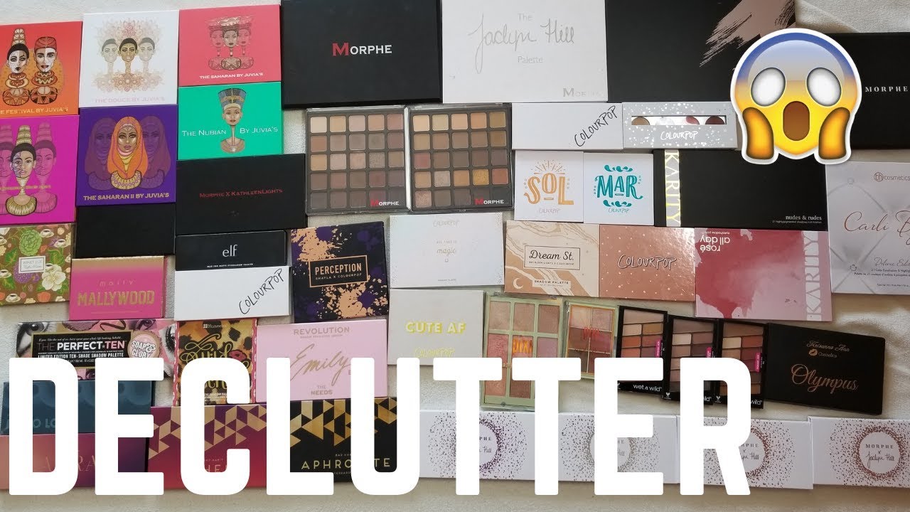 MAKEUP DECLUTTER │ AFFORDABLE  EYESHADOW PALETTE COLLECTION