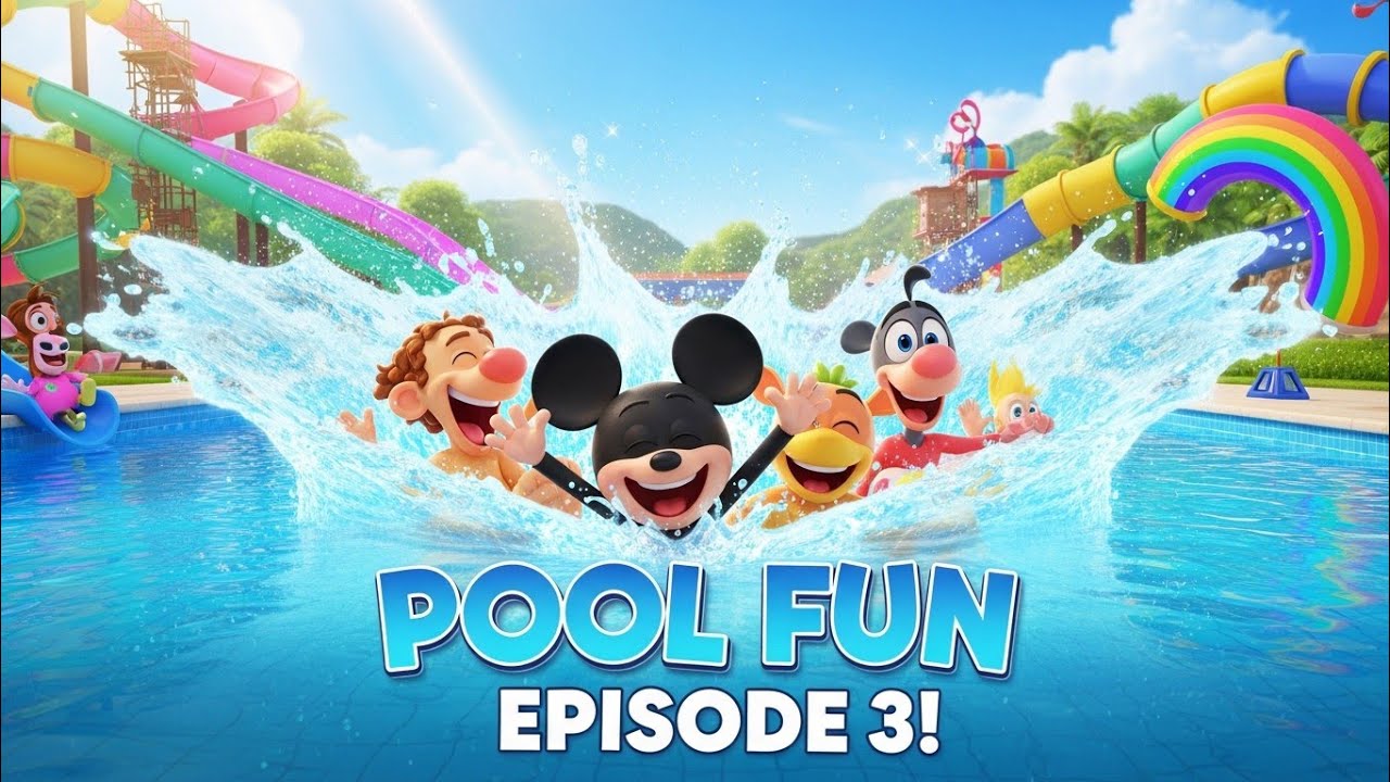 Mickey Mouse Pool Fun Adventure Episode 3 | 3D Cartoon Water Park Kids Video