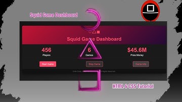 HTML & CSS Project: Create a Squid Game Dashboard UI | #squidgame |#htmlcss #learntocode2025