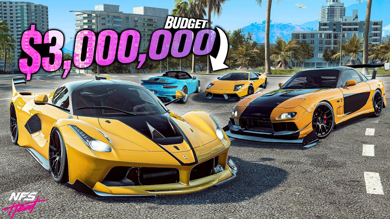$3,000,000 Budget Build in Need for Speed HEAT! (LaFerrari, Murcielago, Miata, RX7 & More!)