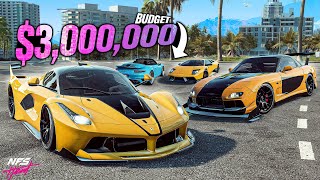 $3,000,000 Budget Build in Need for Speed HEAT! (LaFerrari, Murcielago, Miata, RX7 & More!)