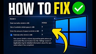 How to Shrink Windows Partition (You Cannot Shrink a Volume Beyond The Point)