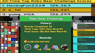 World Record 126363 Score Robo Bear Challenge (1363 Cogs) | Bee Swarm Simulator