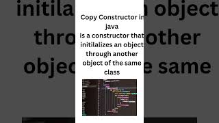 copy Constructor in java #shorts