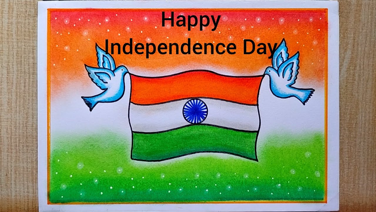 Independence day drawing easy Independence day poster drawing Tiranga