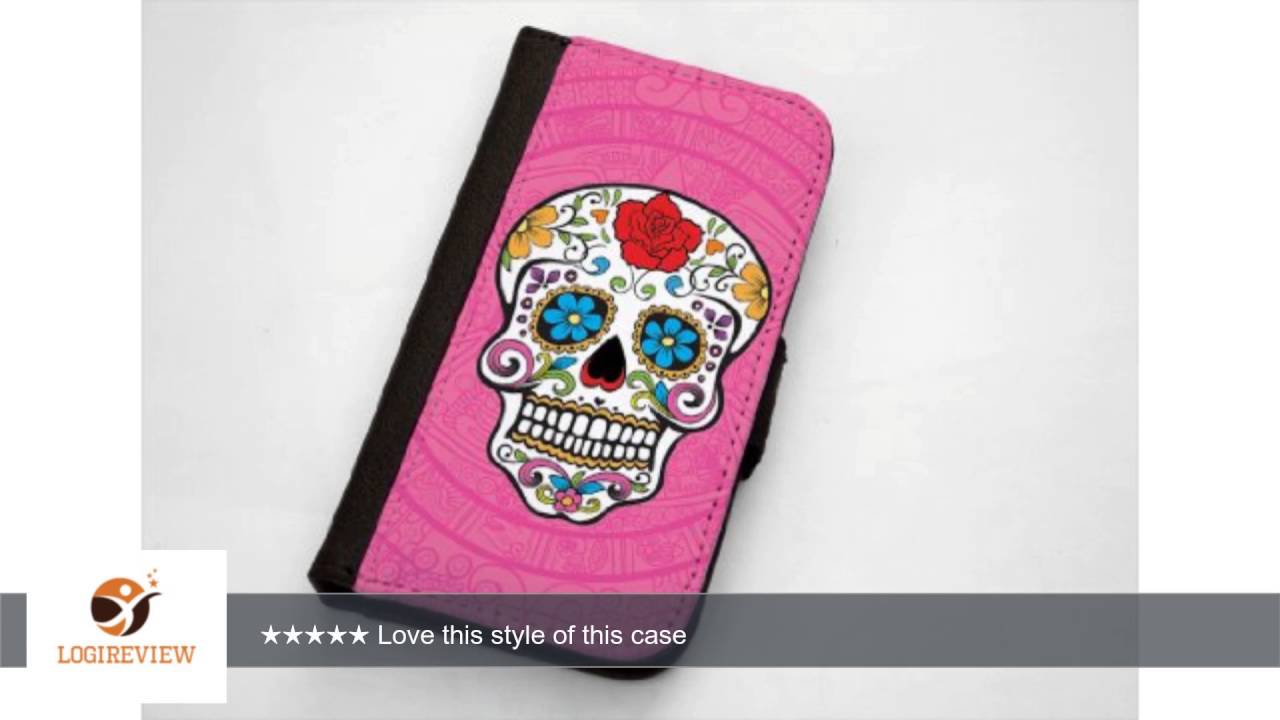 Pink Day Of The Dead Sugar Skull Samsung Galaxy S3 Leather Wallet Case By Little Brick Press |