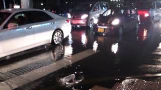 20130904　名古屋市港区東海通　ゲリラ豪雨　冠水