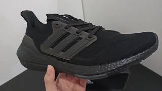 Adidas Ultraboost 21 Triple Black (Closer Look) On Feet Adidas Ultraboost 21 Triple Black