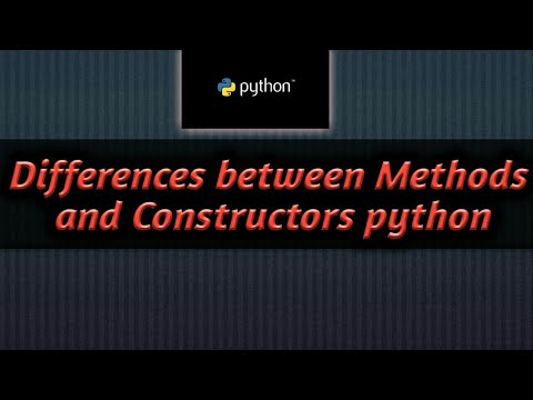 Difference between method and constructor in python || method ...