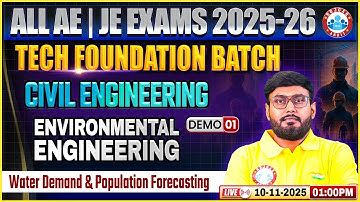 All AE/JE Exams | Tech Foundation Batch | Civil Engineering Demo 01 | Environmental Engineering
