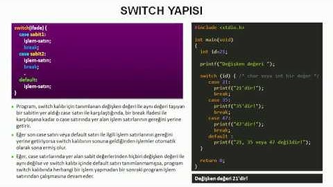 C Programlama Switch Yapısı
