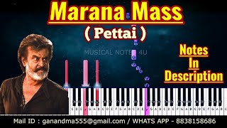 Video thumbnail of "Marana Mass Piano Notes | PETTA | Anirudh | Musical notes 4u"