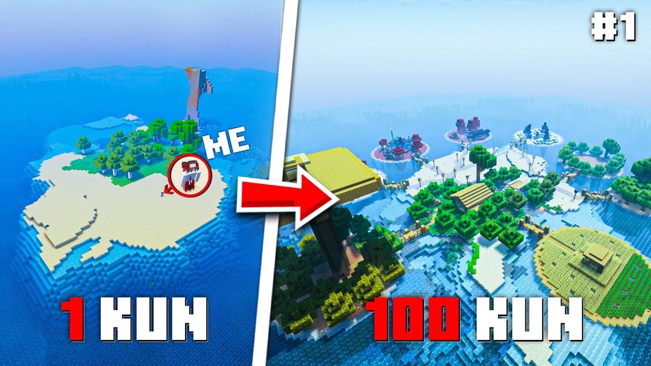 Men Orolchada 100 kun yashab qoldim // Minecraft #1