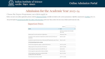 IISC Bangalore Admission 2023 Started🔥| Application Form Filling Process | Selection Process #Ug#Pg