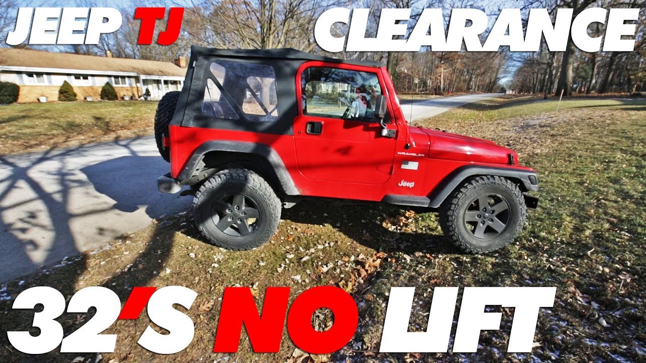 32's No lift Clearance | Jeep TJ - YouTube