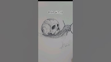 vẽ một chú ốc sên siêu dark yêu #art #drawing #sketch #vetranh #xuhuong #shorts
