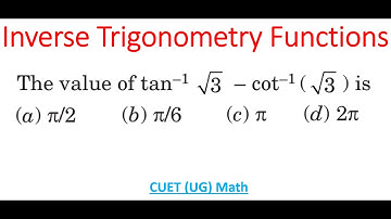 Value Of tan^(-1) sqrt(3) - cot^(-1) sqrt(3)