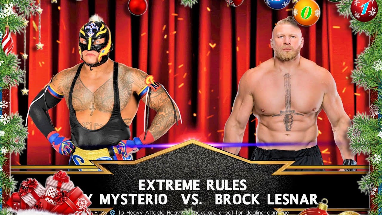 Rey Mysterio vs. Brock Lesnar 2022 CHRISTMAS Match | WWE 2K22