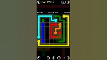 Flow Free || Regular Pack || 8X8 - Medium || Level - 12