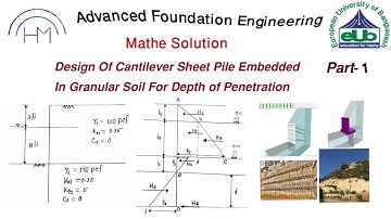Design Of Cantilever Sheet Pile Embedded In Granular Soil For Depth of Penetration