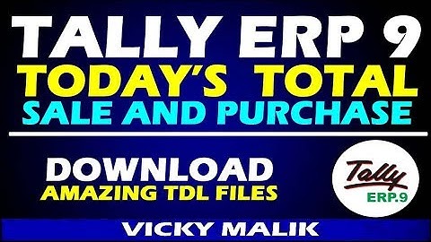 Tally TDL | Tally Today
