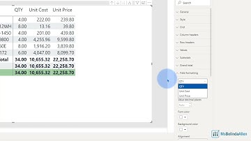 More Matrix (visual) formatting in Microsoft Power BI