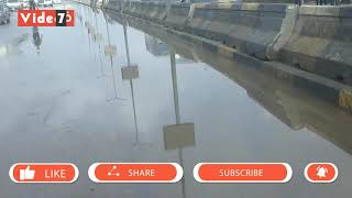 كثافات مرورية بميدان المؤسسة فى شبرا الخيمة بسبب تجمعات مياه الأمطار