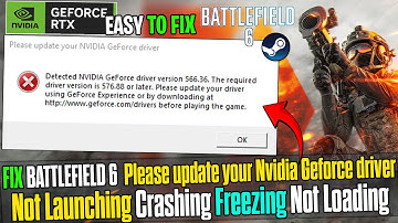 How to Fix Battlefield 6 🛠️Please Update Your NVIDIA GeForce Driver Error | Crashing, Freezing on PC