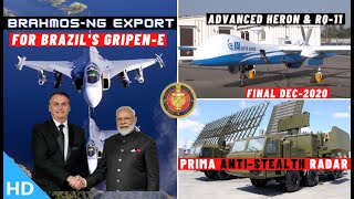 Indian Defence Updates Brahmos-Ng Export To Brazil,Super Heron Deal,Prima Anti-Stealth Radar Offer