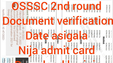 OSSSC 2nd round document verification on 26-10-2022.    https://t.me/odishastateexmination