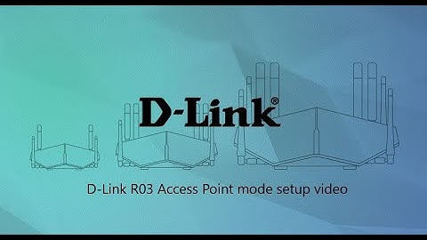 D-Link RO3 - Access Point mode setup video