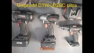 Акумуляторний гайковерт Dnipro-M DTW-202BC Ultra.600Нм!! Обзор,  ТЕСТ