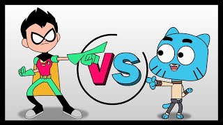 Gumball Vs Robin Cartoon Rap Battles (Teen Titans Go)