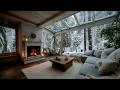Crackling Fireplace & Gentle Snowfall | Warm Winter Cabin Sounds for Deep Relaxation and Sleep