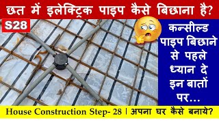 Laying of Concealed Electrical Conduits in Slab | House Construction Step-28 | अपना घर कैसे बनाये?