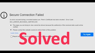 fix secure connection failed on firefox easily