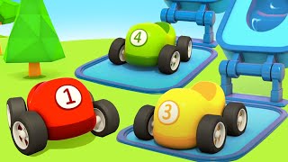 Helper Cars cartoons. Learning colors & numbers in English. 3D animation series.