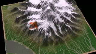 Fluid Sim in GeoTerSys: ice, water and lava.